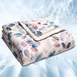 Floral Pattern Cooling Summer Blanket, Lightweight, Double-sided