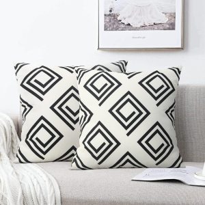 Bird and Leaf Pattern Cotton Linen Pillowcase 18x18 inches