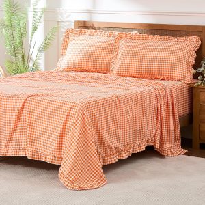 Bedding – Lightweight, ultra-soft brushed microfiber checkered sheets